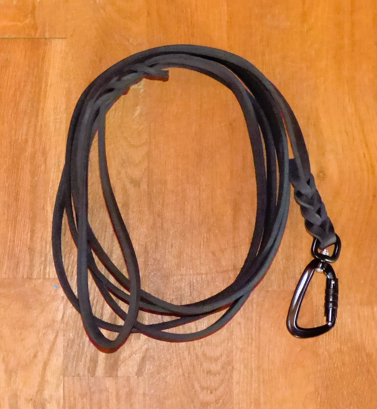 Läderkoppel "soft" i svart färg, 12mm x 300cm med twistlock säkerhetshake