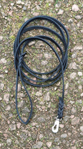 Läderkoppel "soft" i svart färg, 10mm x 300cm med BGB hake