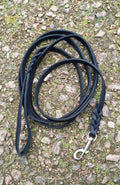 Läderkoppel "soft" i svart färg, 12mm x 300cm med silverfärgad pistolhake