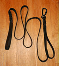 Väktarkoppel av läder i svart färg, 18mm x 200cm med twistlock säkerhetshake